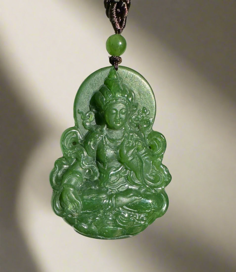 A Grade Canadian Jade Guanyin Pendant, 54mm*