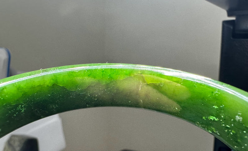 A Grade Canadian Jade Bangle, 58.5 x 14mm* as is