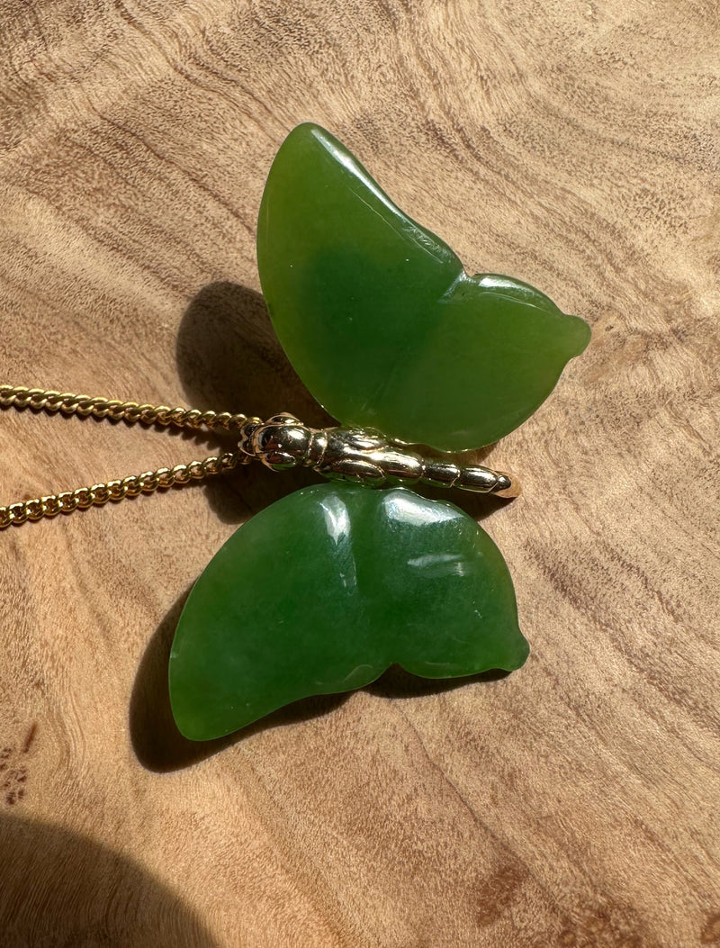 AA Grade Siberian Jade Butterfly Pendant*