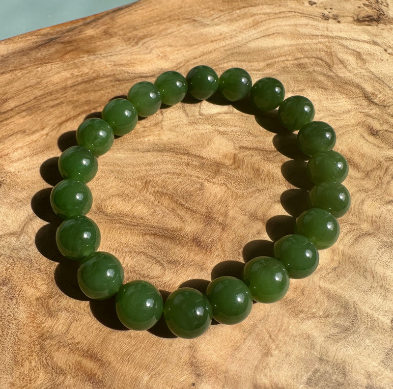 A+ Canadian Jade 9mm bead bracelet*