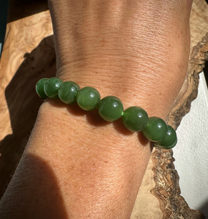 A+ Canadian Jade 9mm bead bracelet*
