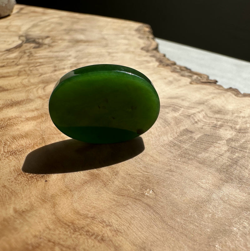 Rich Green Siberian Jade Cabochon, 18x25mm*