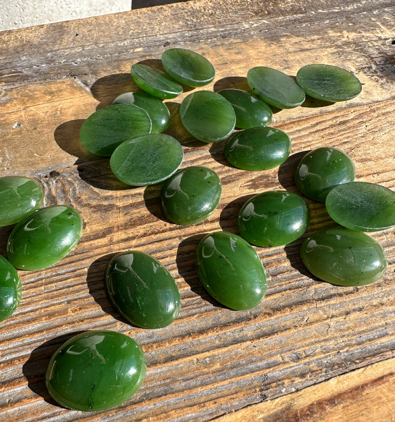 Canadian Nephrite Jade Oval Cabochon 20x15mm - Sold Individually