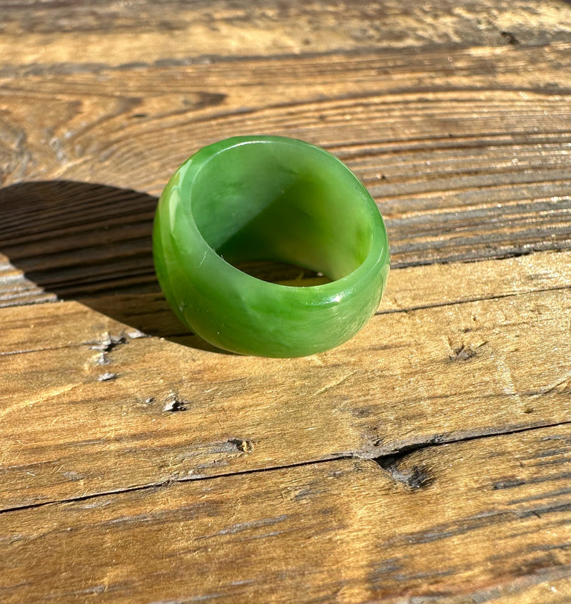 AA Siberian Jade Faceted Ring, Size 6.25