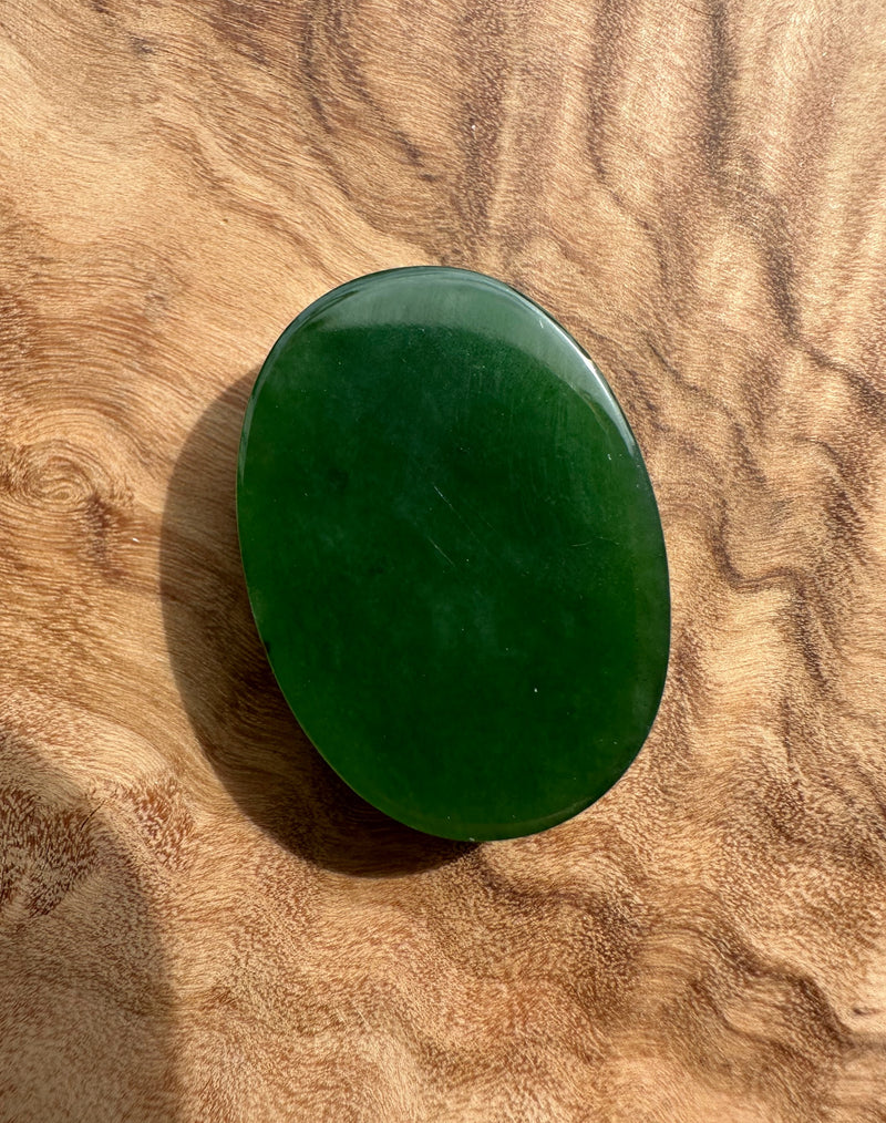 Rich Green Siberian Jade Cabochon, 18x25mm*