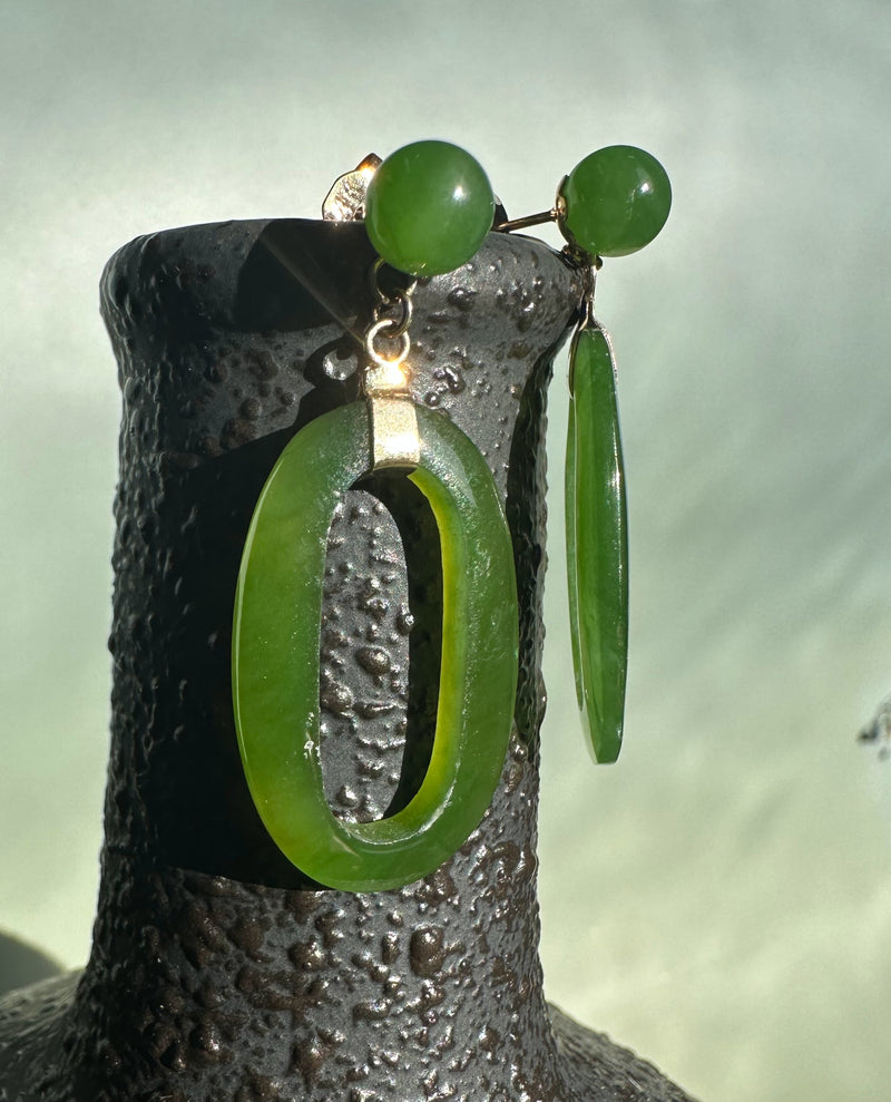 Vintage Jade Drop Earrings 