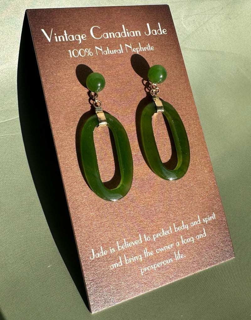 Vintage Jade Drop Earrings 