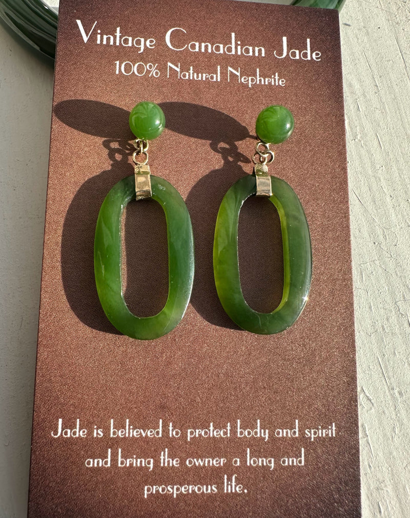 Vintage Jade Drop Earrings 