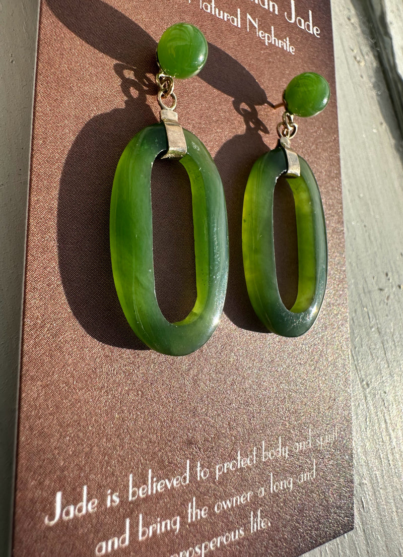 Vintage Jade Drop Earrings 