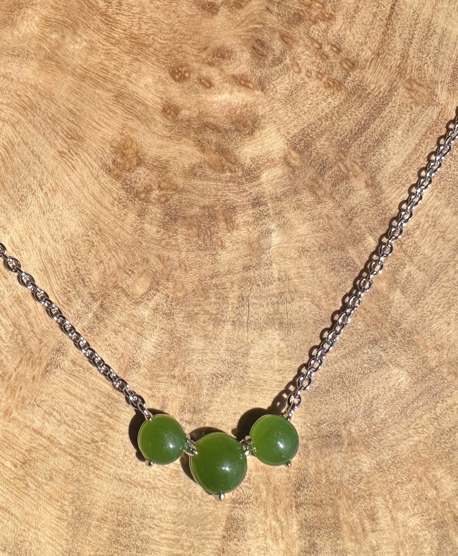 Canadian Jade and Silver 3 Piece Necklace -2481 – Jade Mine