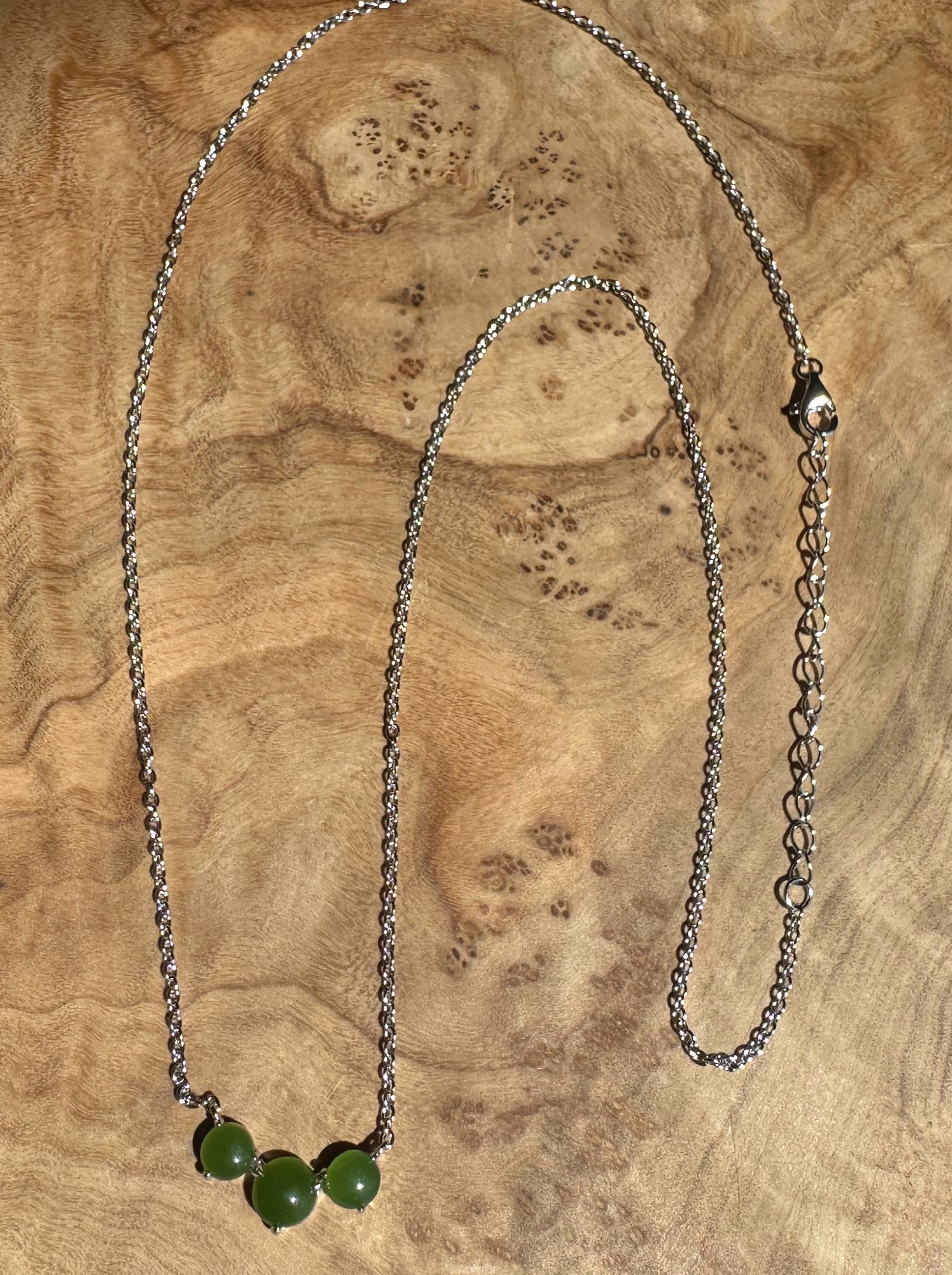 Canadian Jade and Silver 3 Piece Necklace -2481 – Jade Mine