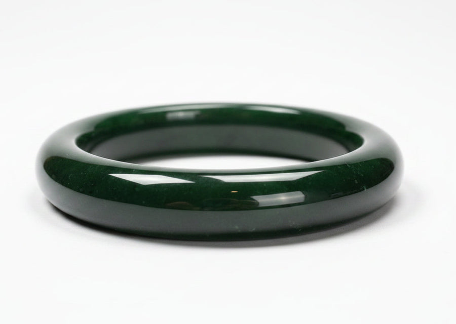 Dark Green Canadian Jade Bangle - 65 x 13mm – Jade Mine