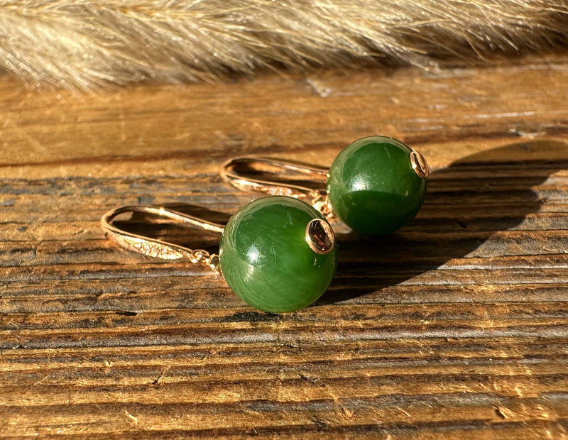 18k AA Jade Earrings