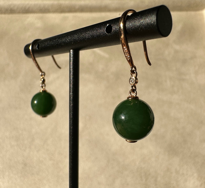 18k AA Jade Earrings