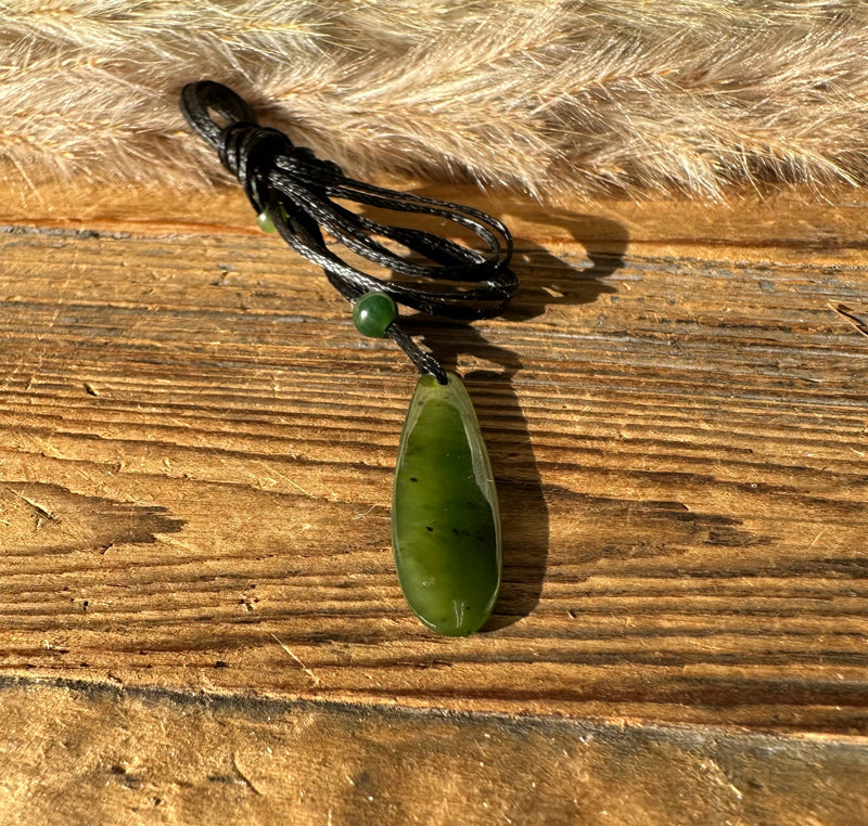 Canadian Jade Teardrop Pendant - 35mm