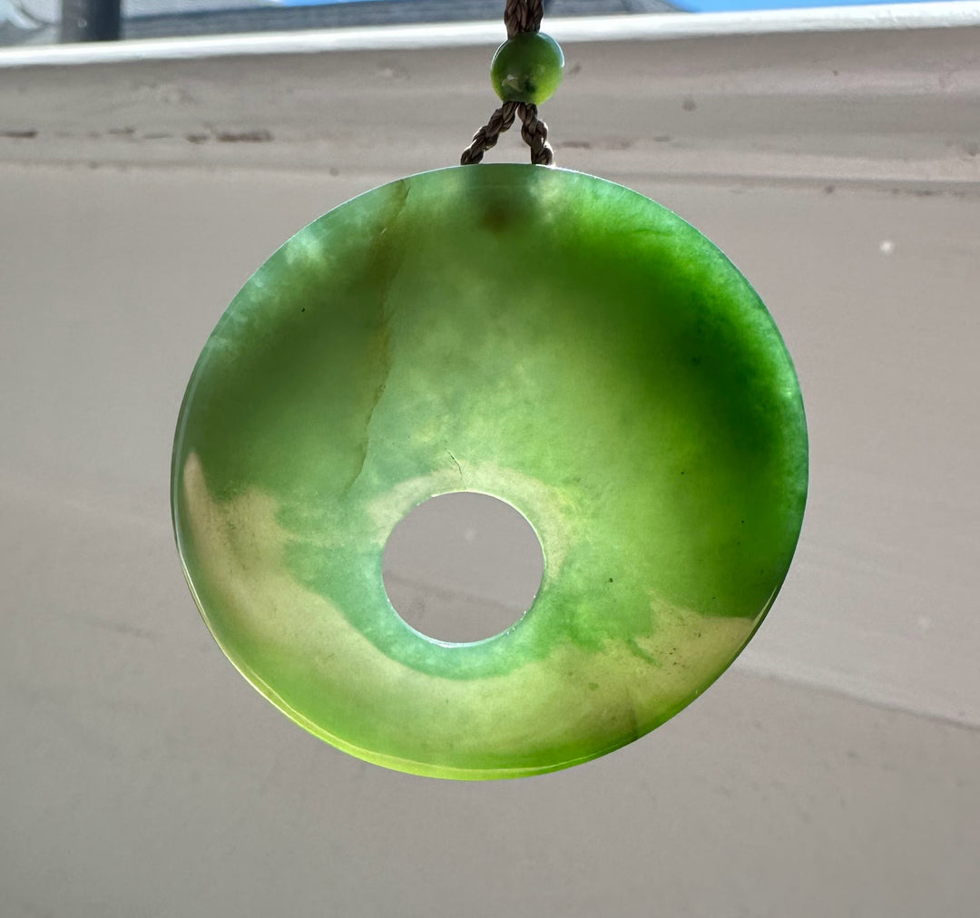 green jade on grey background