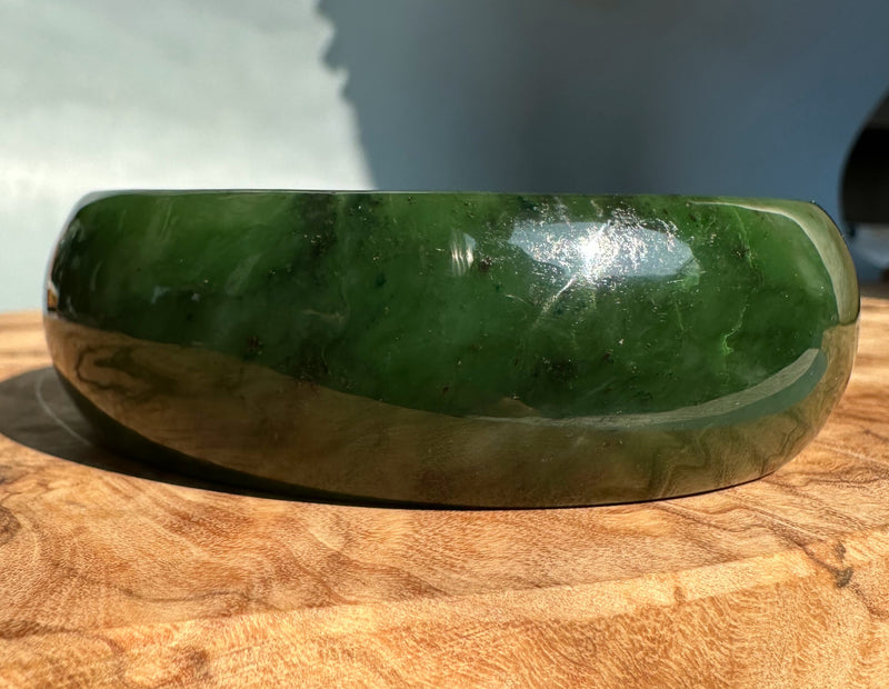 Jade Oval Bangle 68mm - Canadian Nephrite Jade*