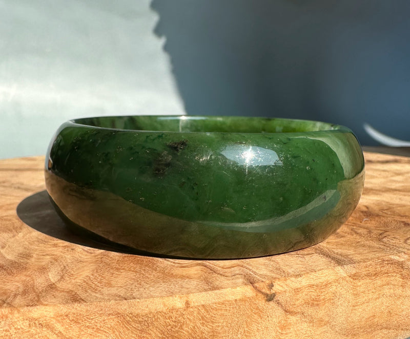 Jade Oval Bangle 68mm - Canadian Nephrite Jade*