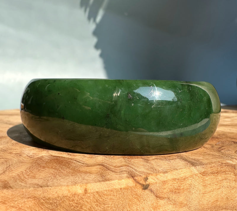 Jade Oval Bangle 68mm - Canadian Nephrite Jade*