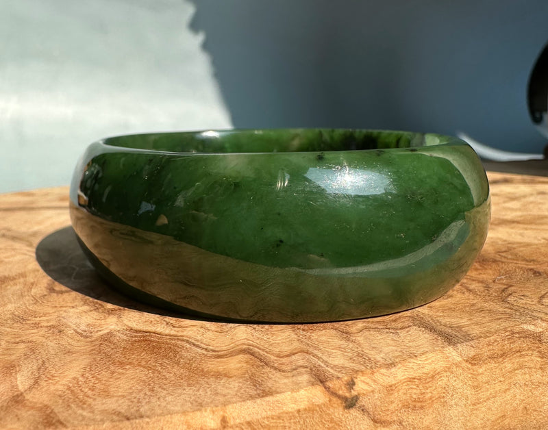 Jade Oval Bangle 68mm - Canadian Nephrite Jade*