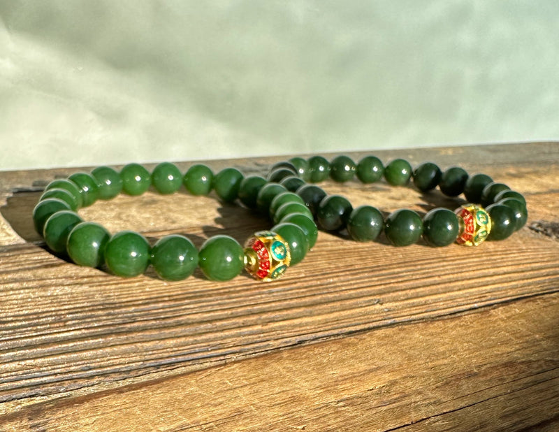 10mm Bead Mantra Bracelet - 7.25"