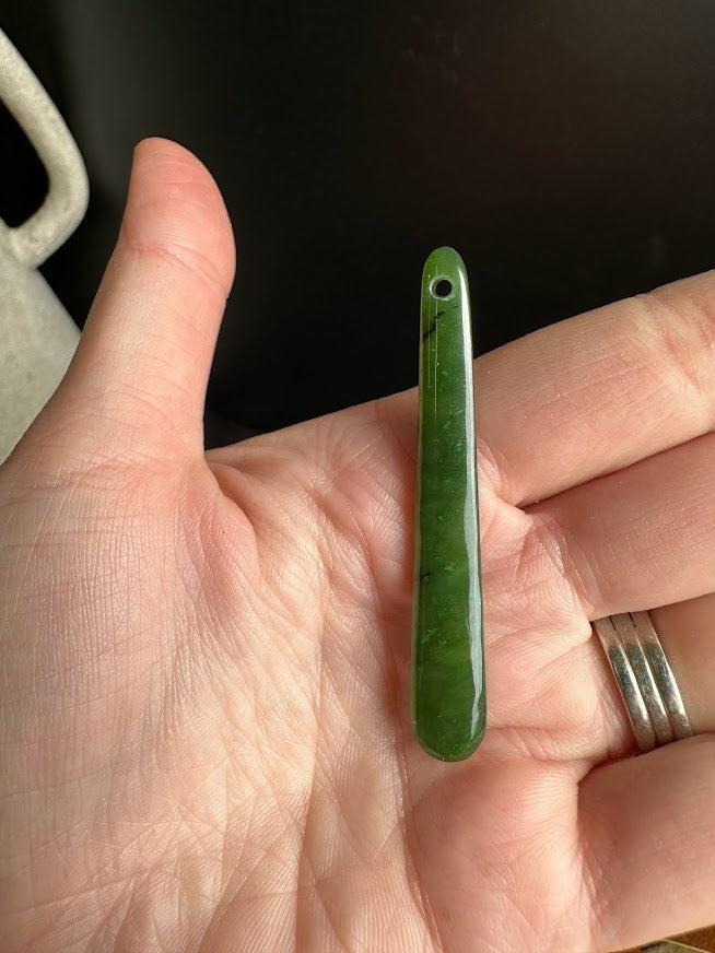 Canadian Nephrite Green Jade Drop - 2.25" - Sold Individually