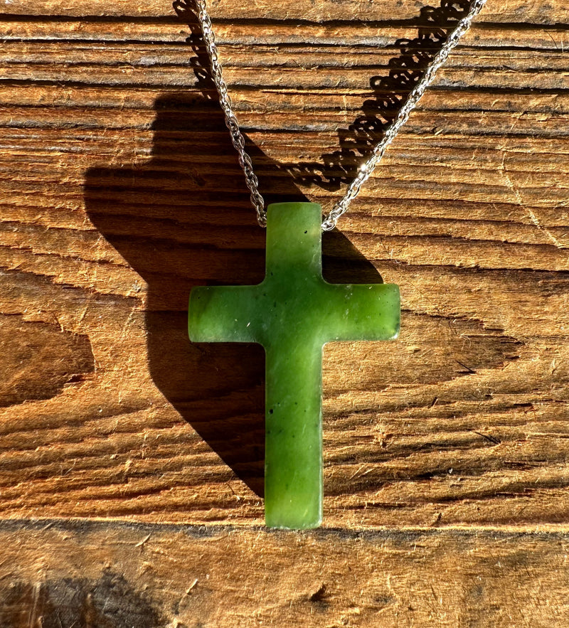 Jade Cross Pendant, 30mm