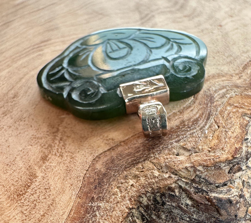 Vintage Jade Pendant Flower