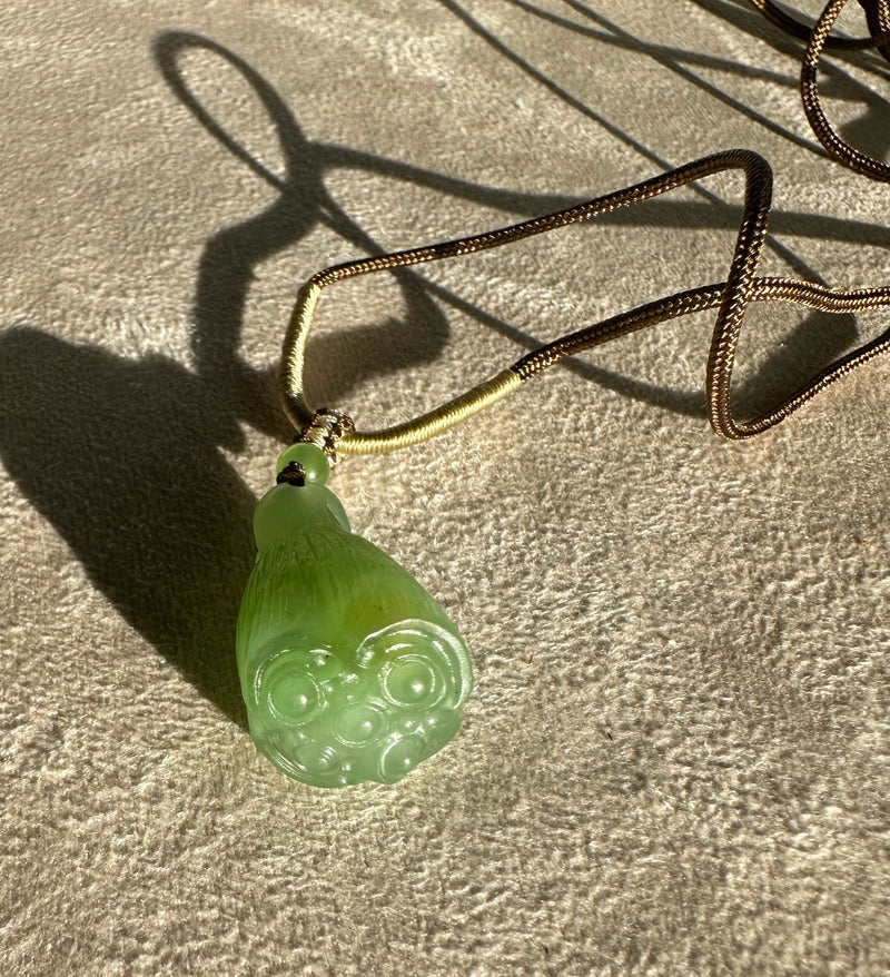 Siberian Jade pendant in the shape of a lotus seed pod*