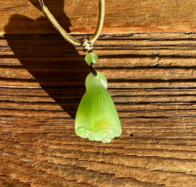 Siberian Jade pendant in the shape of a lotus seed pod*