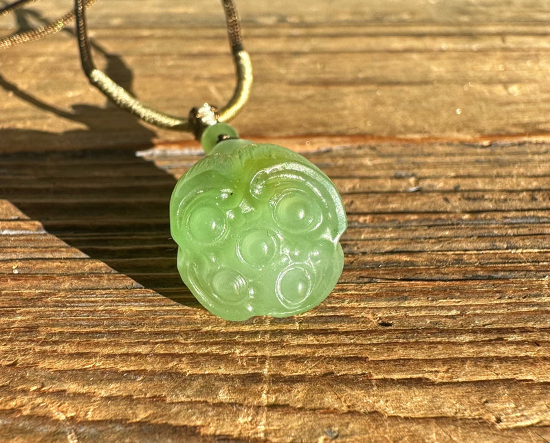 Siberian Jade pendant in the shape of a lotus seed pod*