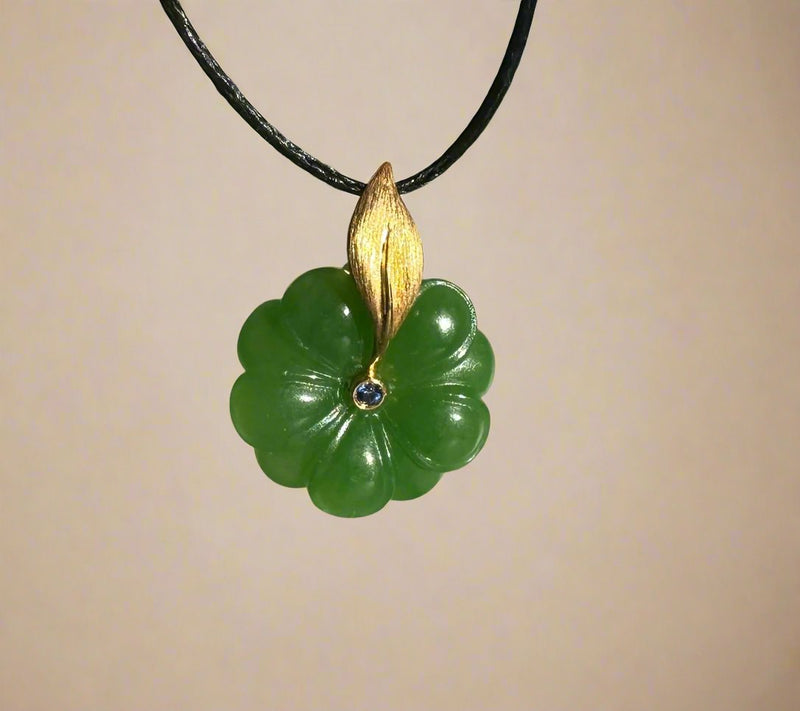 AA Rich Green 18k Flower Pendant