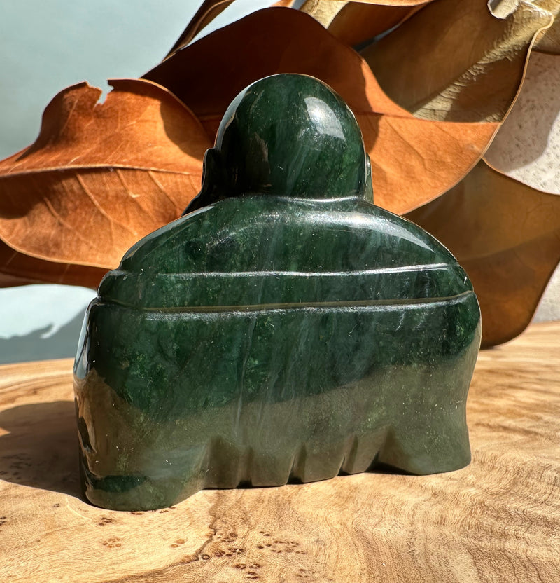 Dark Green Happy Jade Buddha, 2.5"*