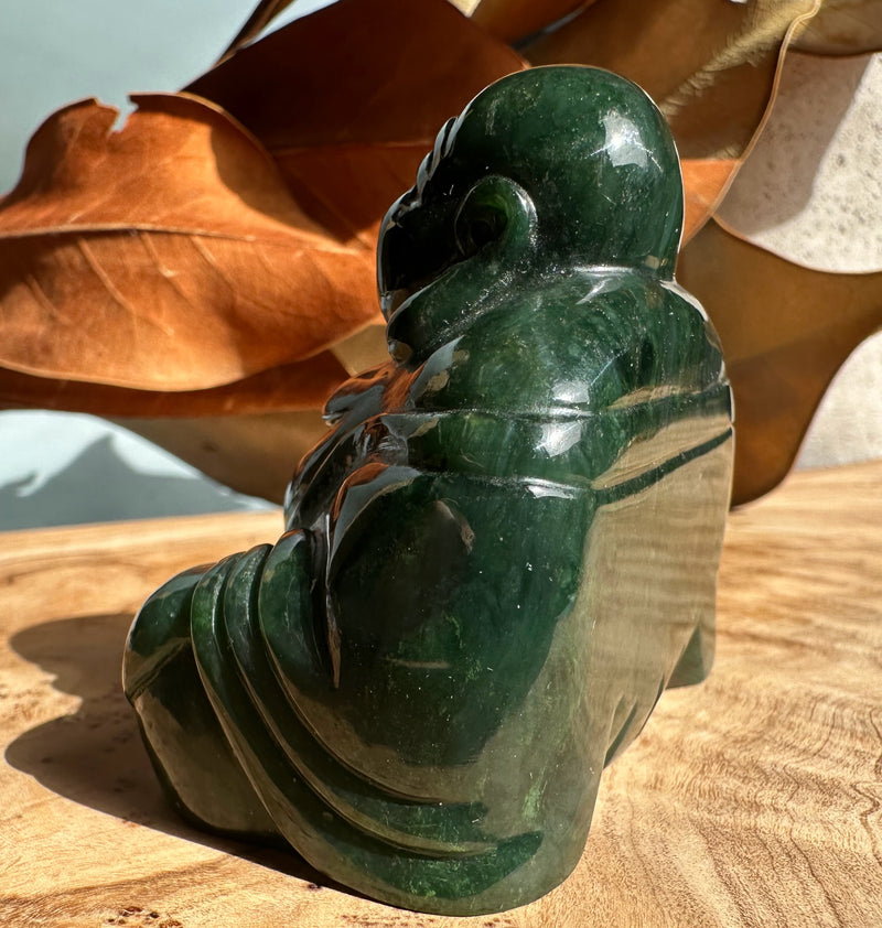 Dark Green Happy Jade Buddha, 2.5"*