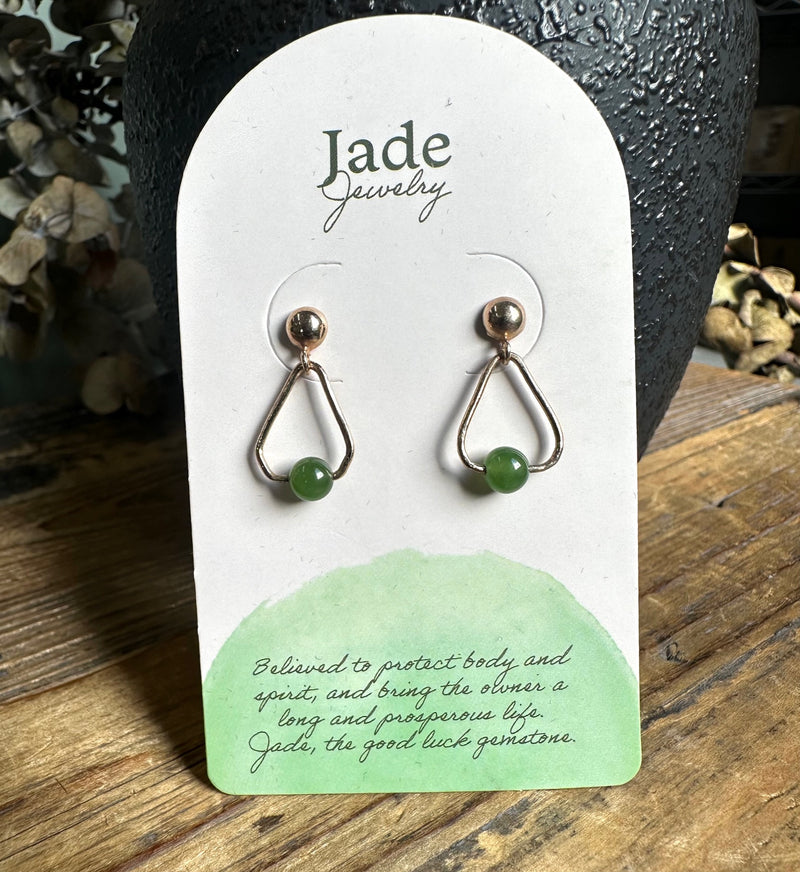 Vintage Jade Earrings Triangle