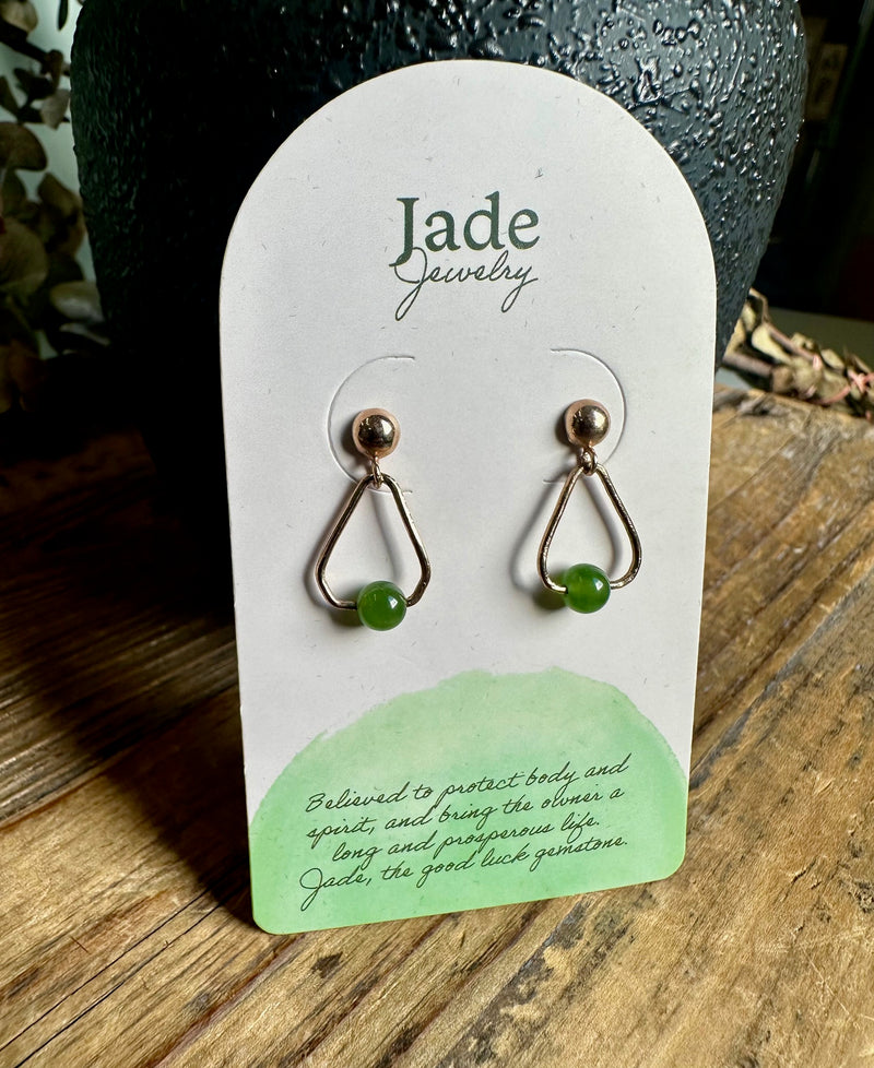 Vintage Jade Earrings Triangle