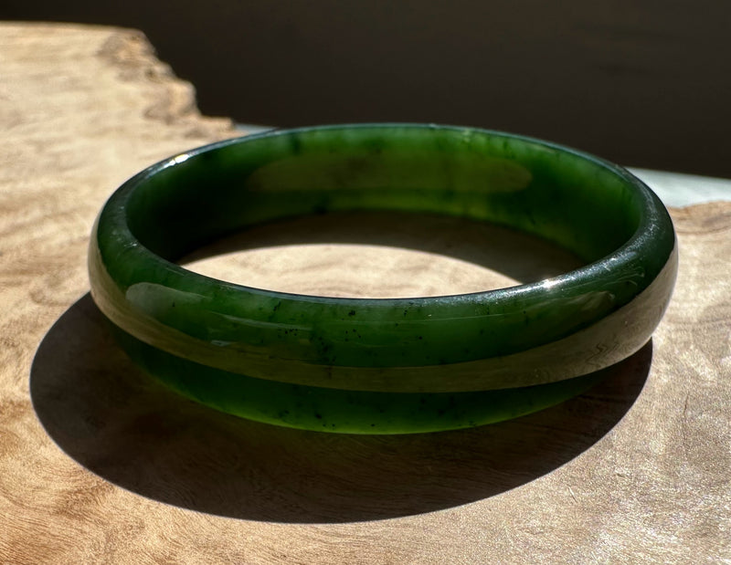 Dark Green Canadian Jade Young Child/Baby Bangle - 44.5mm*