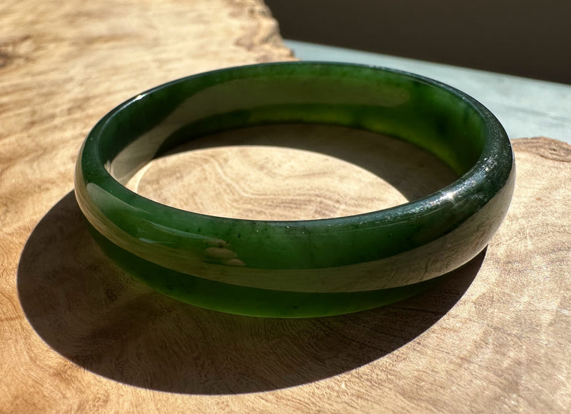 Dark Green Canadian Jade Young Child/Baby Bangle - 44.5mm*