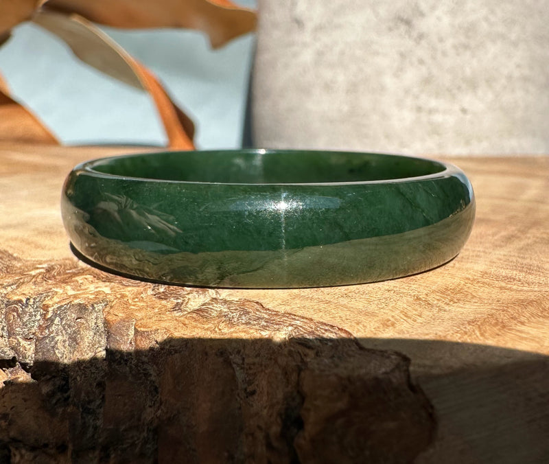 Dark Green Canadian Jade Young Child/Baby Bangle - 44.5mm*