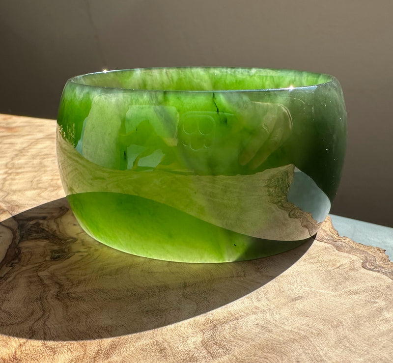 Extra Wide Canadian Jade Bangle - 60 x 34.5
