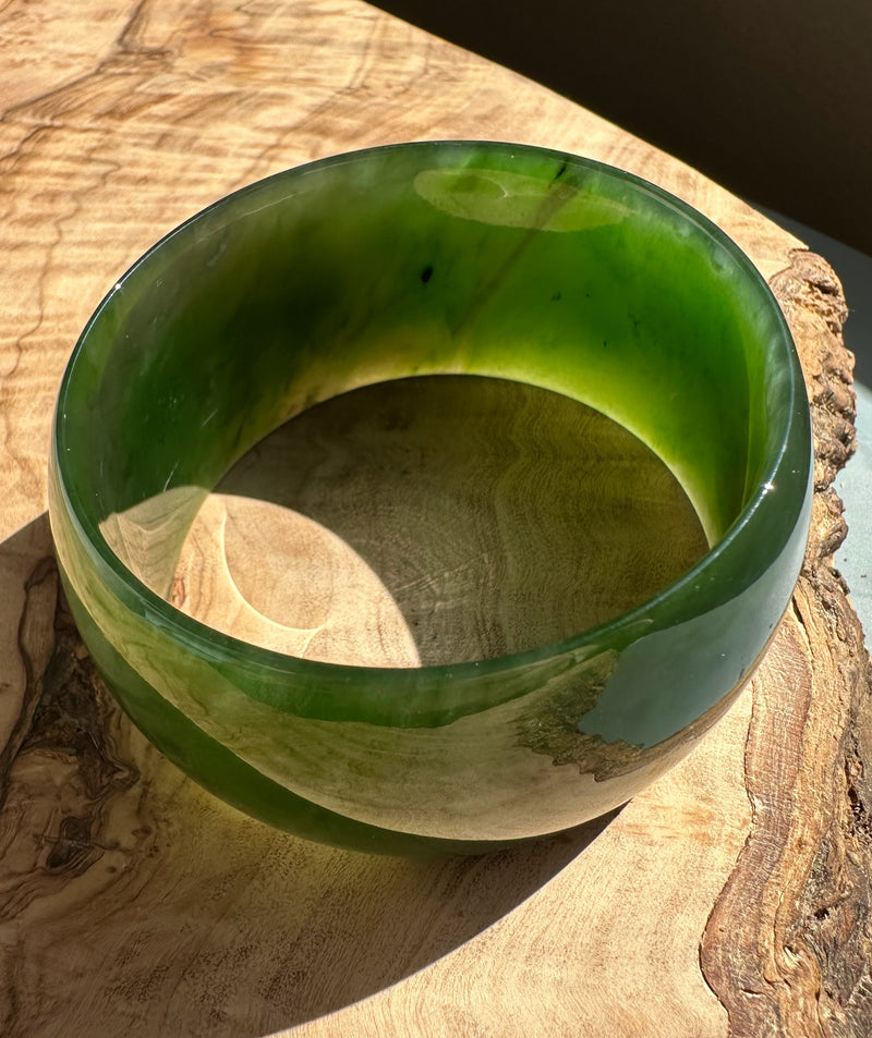 Extra Wide Canadian Jade Bangle - 60 x 34.5