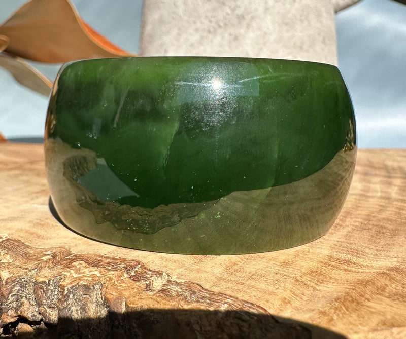 Extra Wide Canadian Jade Bangle - 60 x 34.5