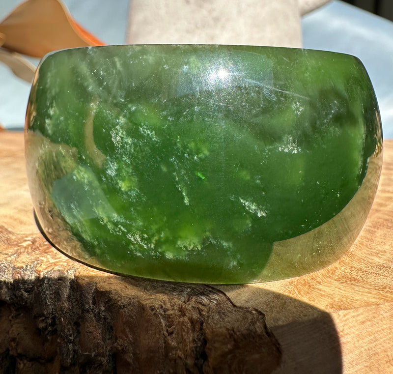 Extra Wide Canadian Jade Bangle - 60 x 34.5
