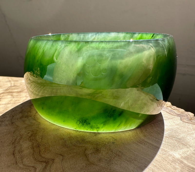 Extra Wide Canadian Jade Bangle - 60 x 34.5