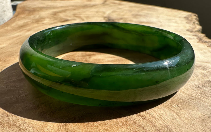 Jade Bangle, 57 x 14mm - Sold as is*