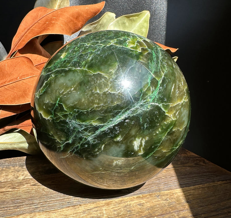 6" Polar Jade Sphere, 13.4lbs
