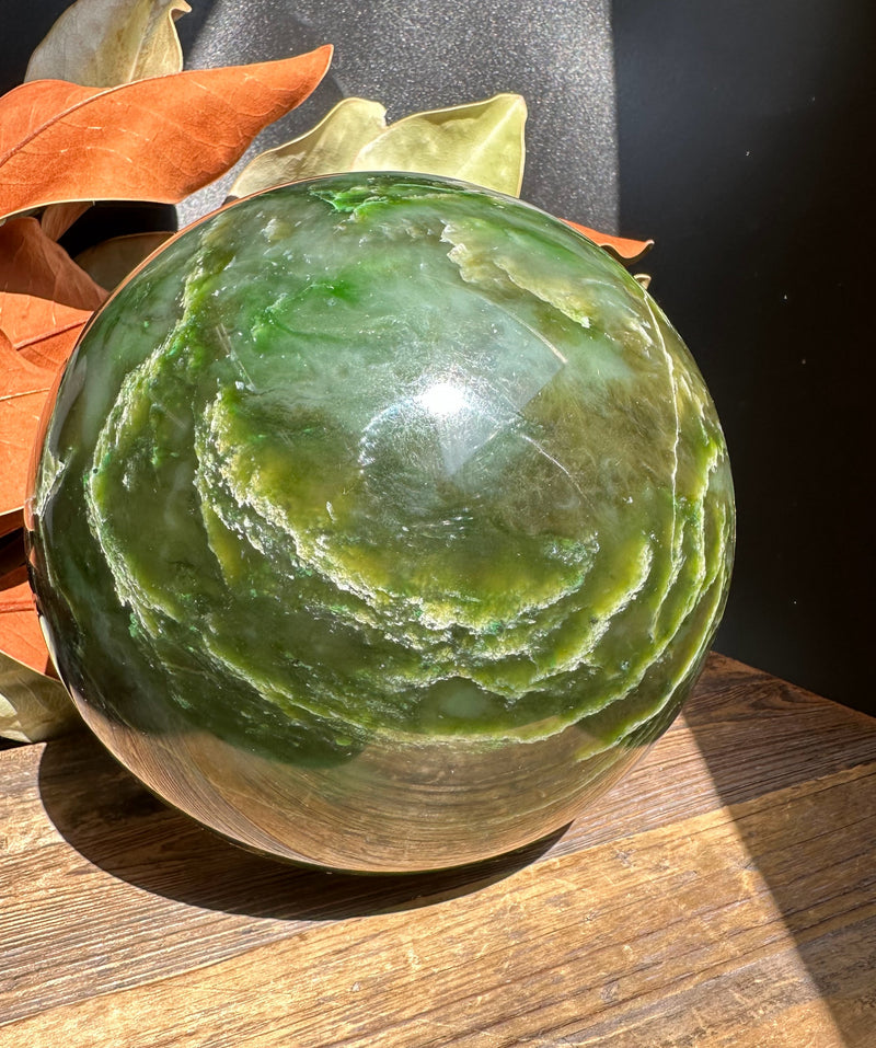 6" Polar Jade Sphere, 13.4lbs
