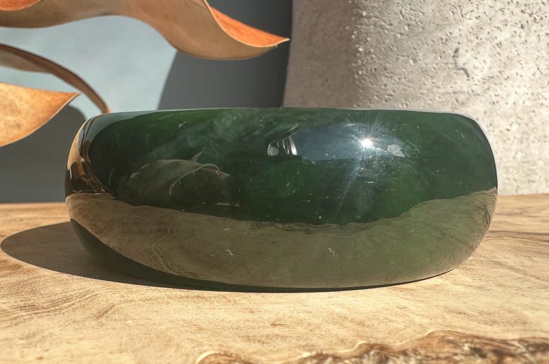 Jade Oval Bangle 68mm - Canadian Nephrite Jade*