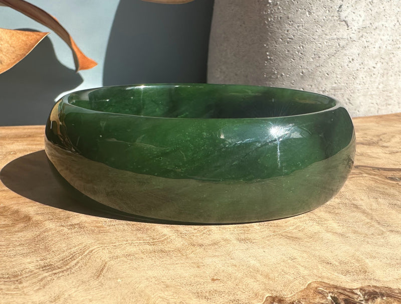 Jade Oval Bangle 68mm - Canadian Nephrite Jade*