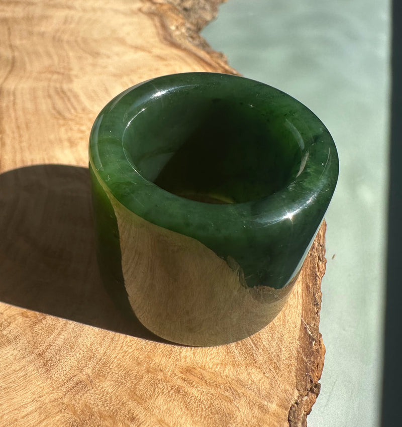 Canadian Jade Thumb Ring, Size 13.5*